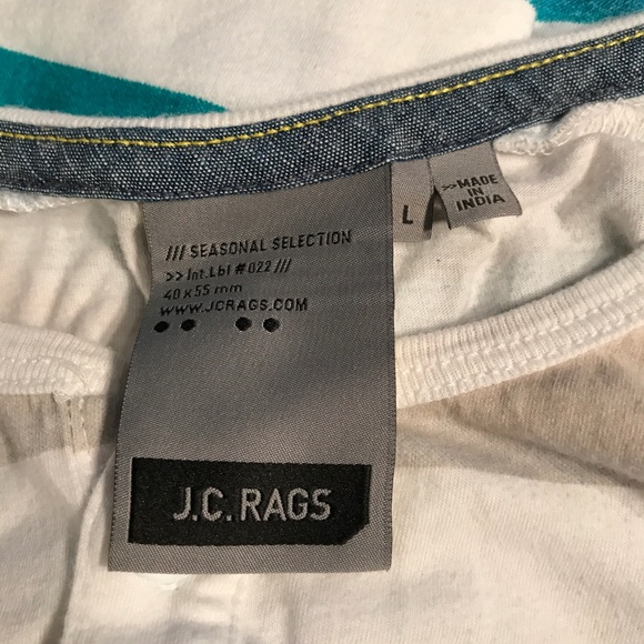 J.C. Rags Striped Short Sleeve Henley Tee - Picture 6 of 8